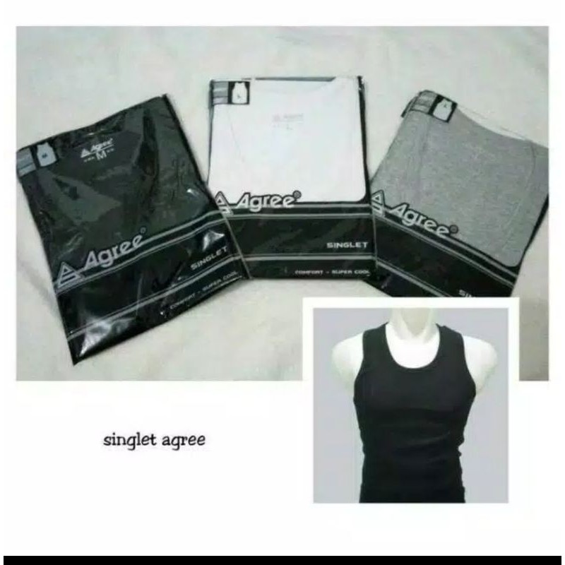 Singlet Agre Dewasa / Singlet Agre Sport / Kaos Dalam Tangtop Pria Size M-L-XL AGREE SPORT (R²)