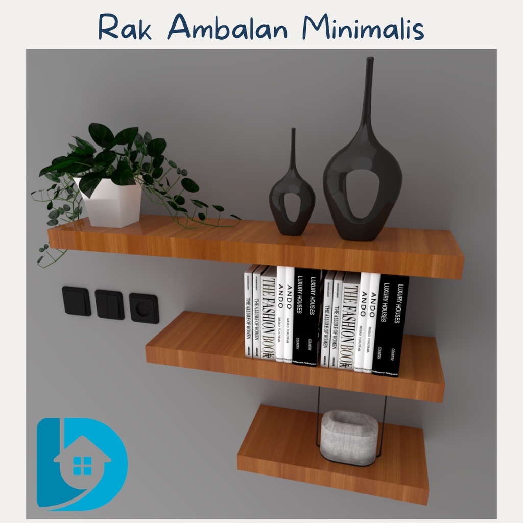 Ambalan FLOATING rak dinding profil Hiasan dinding rak minimalis Lebar 20cm Ketebalan 4cm kualitas p