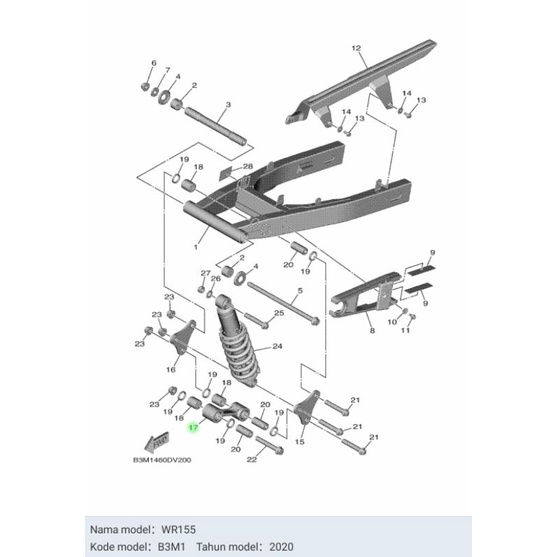 ROD CONNECTING ARM SHOCKBREAKER WR155 WR 155 ASLI ORI YAMAHA B3M F217F 00