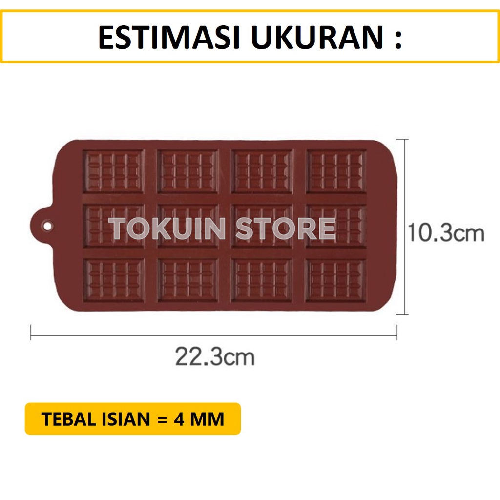 Cetakan Silikon Coklat Cokelat Chocolate Bar Batang Silicone Mold Kue