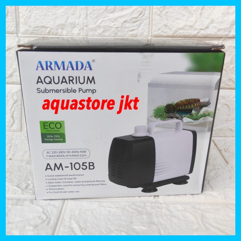 POMPA AQUARIUM CELUP POMPA KOLAM IKAN ARMADA AM 105B 4000L/H MESIN POMPA KOLAM IKAN BESAR 105 B WATER PUMP 105B