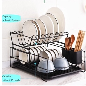 KOKOH &amp; ANTI KARAT! Rak Piring Wastafel anti karat berkualitas  2 Tingkat / Dish Rack 2 Tier