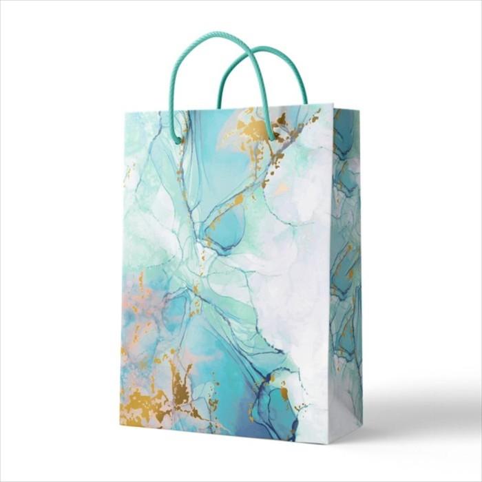 

Capricorn Design Paper Bag Cyan Marble Isi 1 - Sbm 045 068