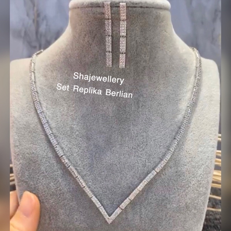 Set Perhiasan Replika Berlian Diamond Ala Aurel Perhiasan Mewah Wanita Ala Berlian Eropa