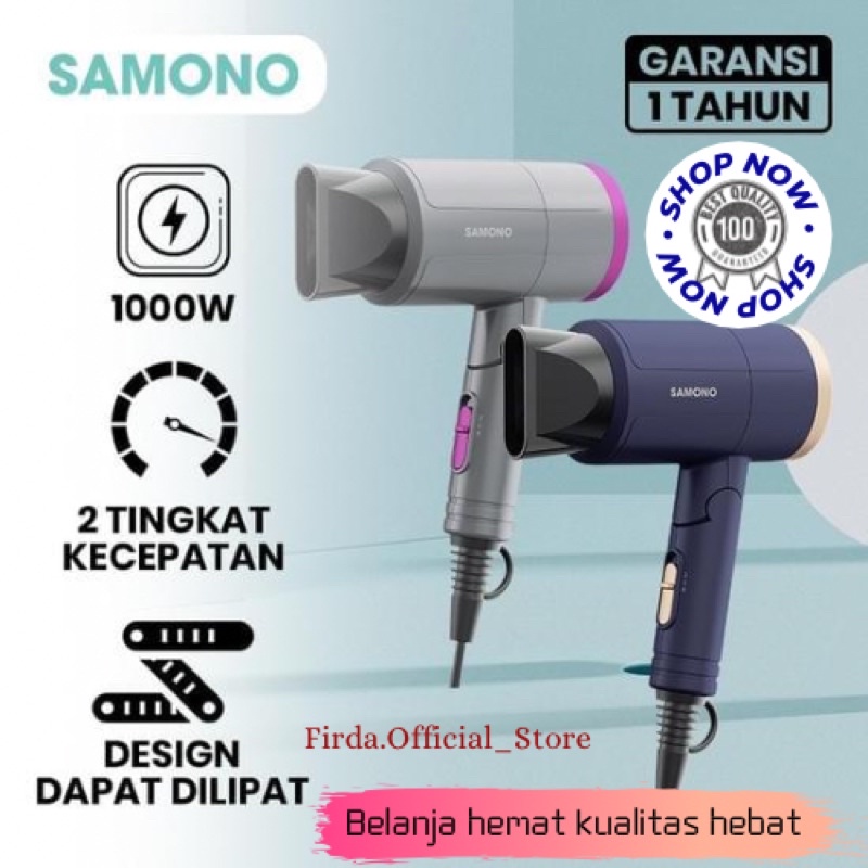 SAMONO HAIR DRYER Pengering Rambut Bisa Dilipat 1000W SW-HDB11 HDG11 ORIGINAL