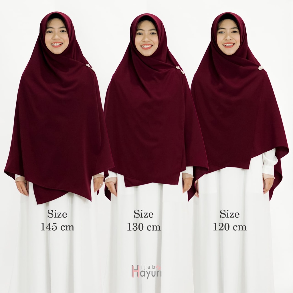 Hijab Hayuri Khimar Segi Empat Polos [120x120cm] [130x130cm] [145 X 145 CM]  / Jilbab Kerudung Segi Empat Wolpeach - Jilbab segiempat Polos