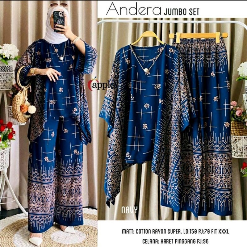 JUMBO / Setelan Wanita Waka Demora Andera Big Set Size Jumbo Busui Rayon Tebal - Set Wanita / One Set Setelan Jumbo LD 130 / Baju Wanita Jombo Murah Kekinian / Pakaian Muslim Terbaru Stelan Jumbo Wanita Cewek / Pakaian Ibu Hamil Asiya Set By Amelia-1