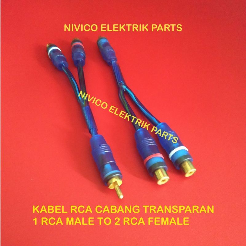 Kabel Rca Cabang Y 1 Rca Male To 2 Rca Female / Kabel Jumper Rca 2 Female To 1 Male