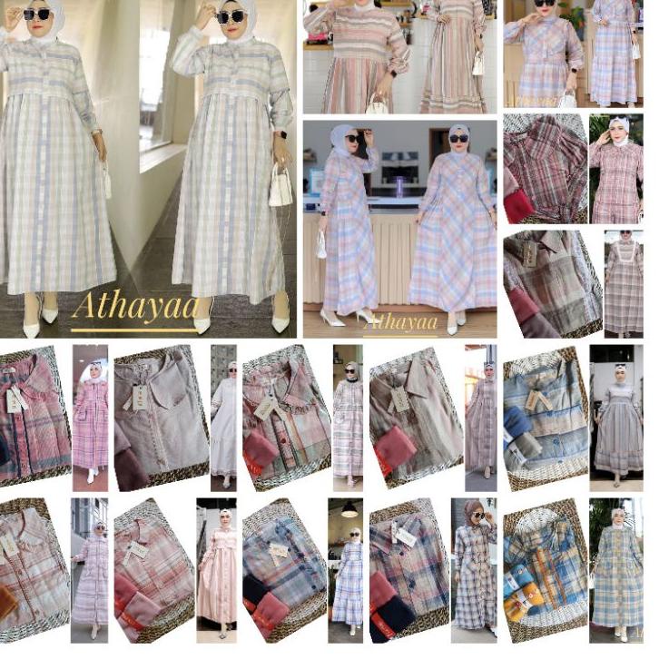 Langsung Order DRESS GAMIS TRISET ATHAYAA TERBARU - Katun Triset Blouse Katun Premium Tunik Gamis Wa