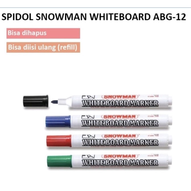 

Spidol Snowman Whiteboard Non-permanen / Spidol Snowman Bisa Dihapus (ABG-12)