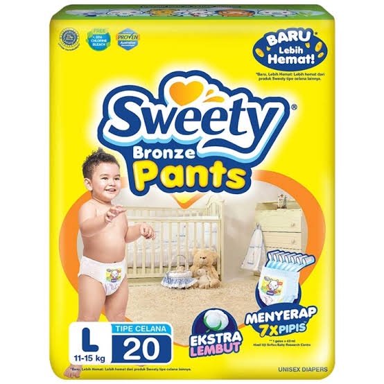 Pampers/Popok Sweety Bronze Pants L 20