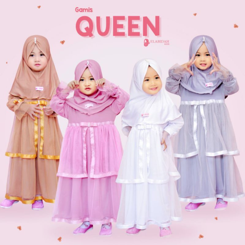 Gamis Anak Queen Series El Abidah Kids 0-10 Tahun Gamis Polos