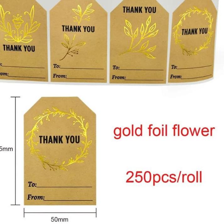 

Baru - 1 roll 3.8cm 1.5inch Stiker Big Size Thank you Size Besar Label OL Shop packaging sticker Dekorasi Hiasan Gift Wrap Packaging ..