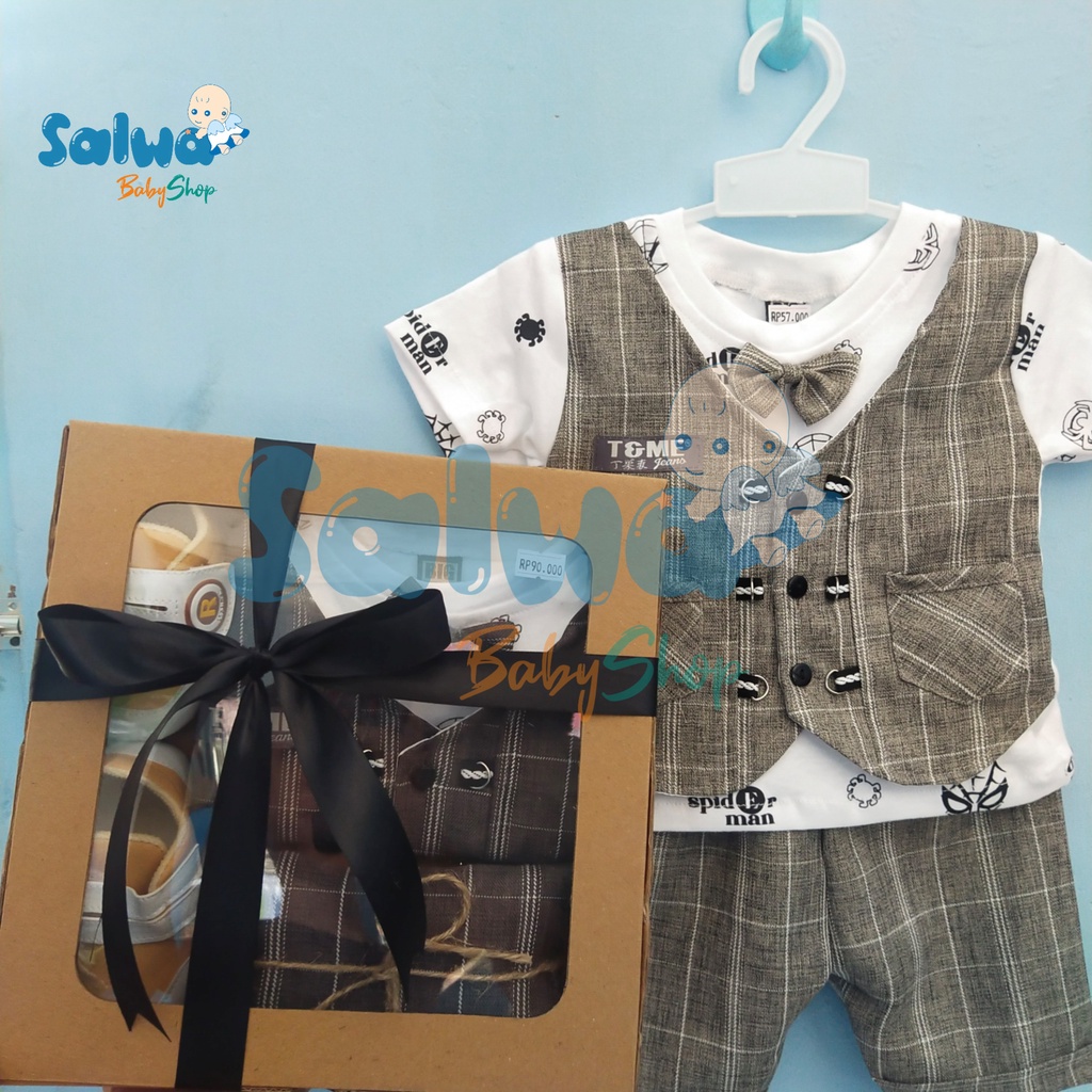 Hampers Setelan Jas Bayi / Serelan Bayi Newborn Baby Gift Set Unisex Kado Kelahiran Parcel Bayi Laki