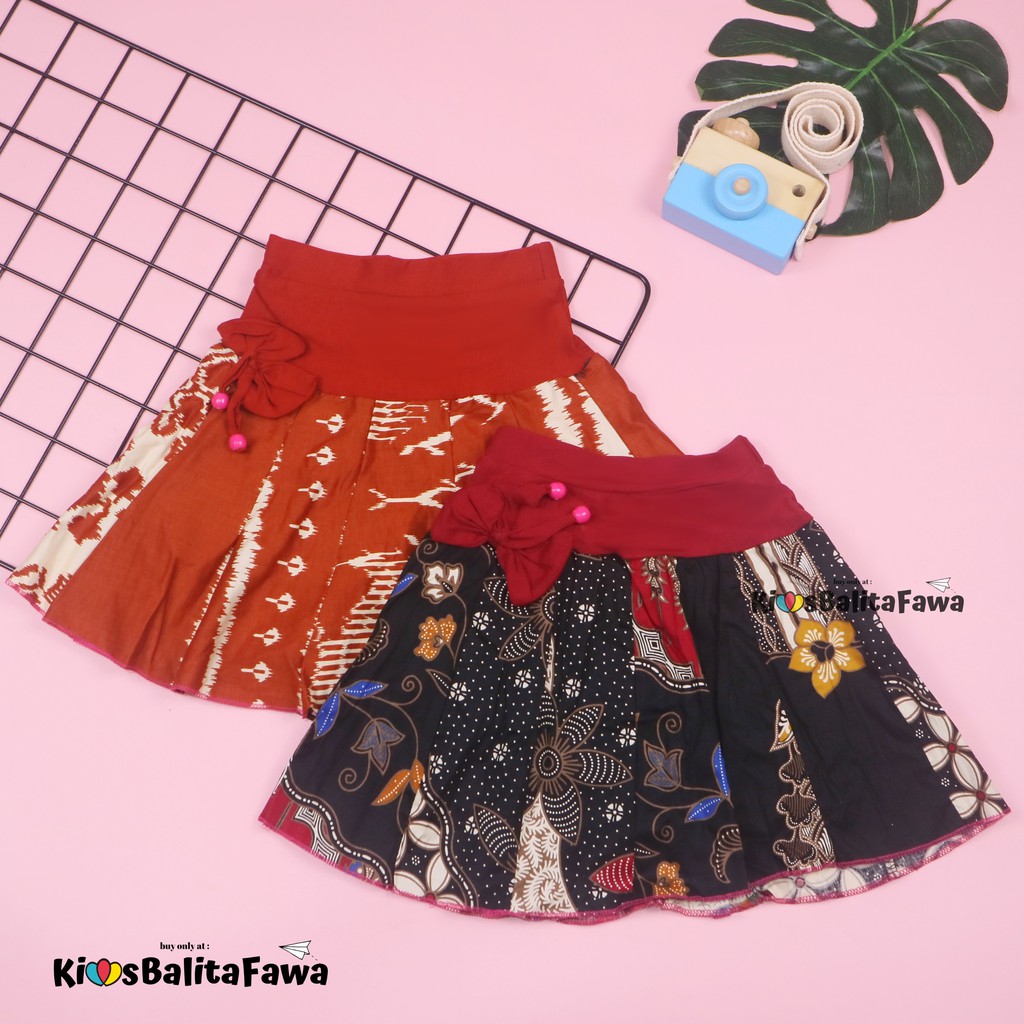 Rok Pita Batik uk. 1-2 Tahun / Skirt Pendek Anak Perempuan Motif Kaos Lucu Murah Grosir Celana Adem