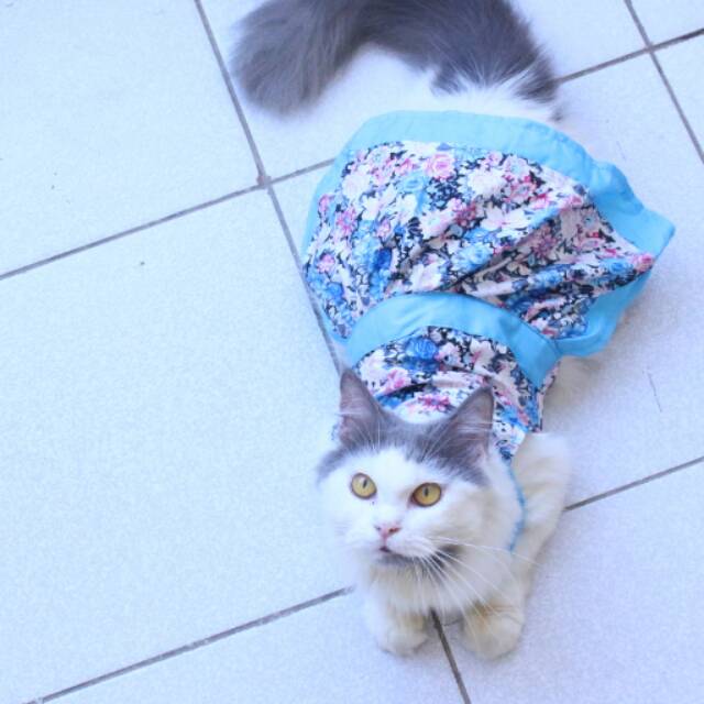 Dress half kimono untuk kucing dan anjing / baju kucing lucu / dress kucing size S M L XL