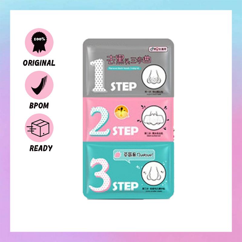 Bioaqua 3 Step In 1 Remove Blackhead Masker Komedo Original