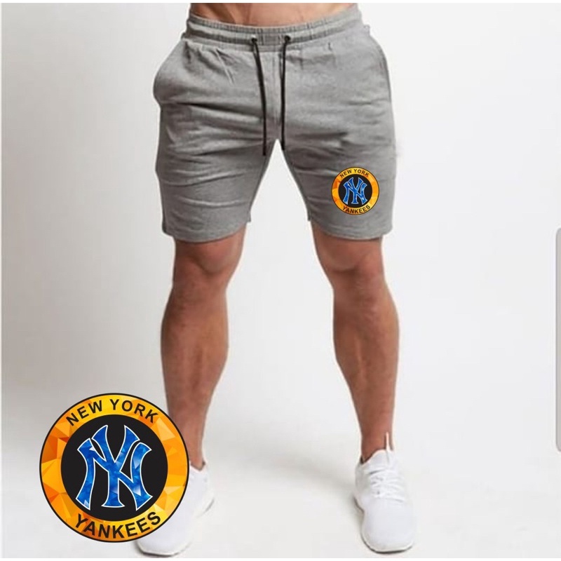 nomieshop.Celana pendek santai logo NY Yankees Run,digital printing
