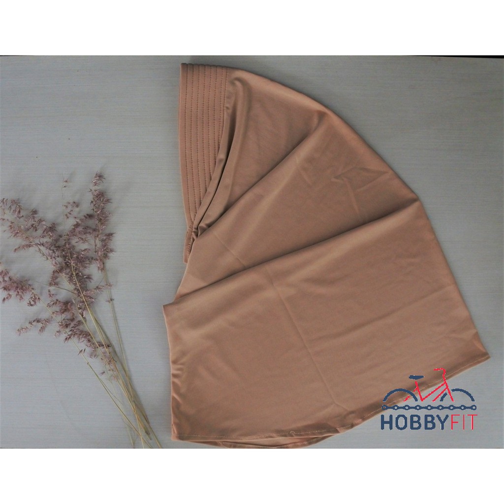 Jibab Sport Hijab Olahraga Jilbab Instan Running Lari Marathon Sepeda Fitness Gym Basket Outdoor-jilbab Coklat muda
