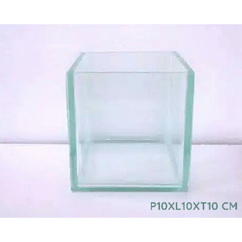 soliter kaca 10*10*10 aquarium kecil tempat ikan hias, ikan cupang dll