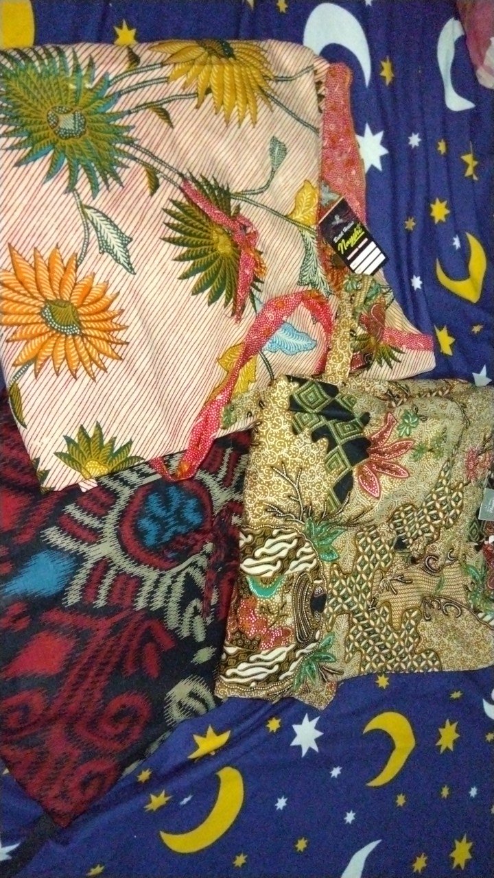 Cod - Bayar Ditempat - Blouse Batik Couple Atasan Batik Wanita Blus Batik Cendrawasih Blarak Kipas