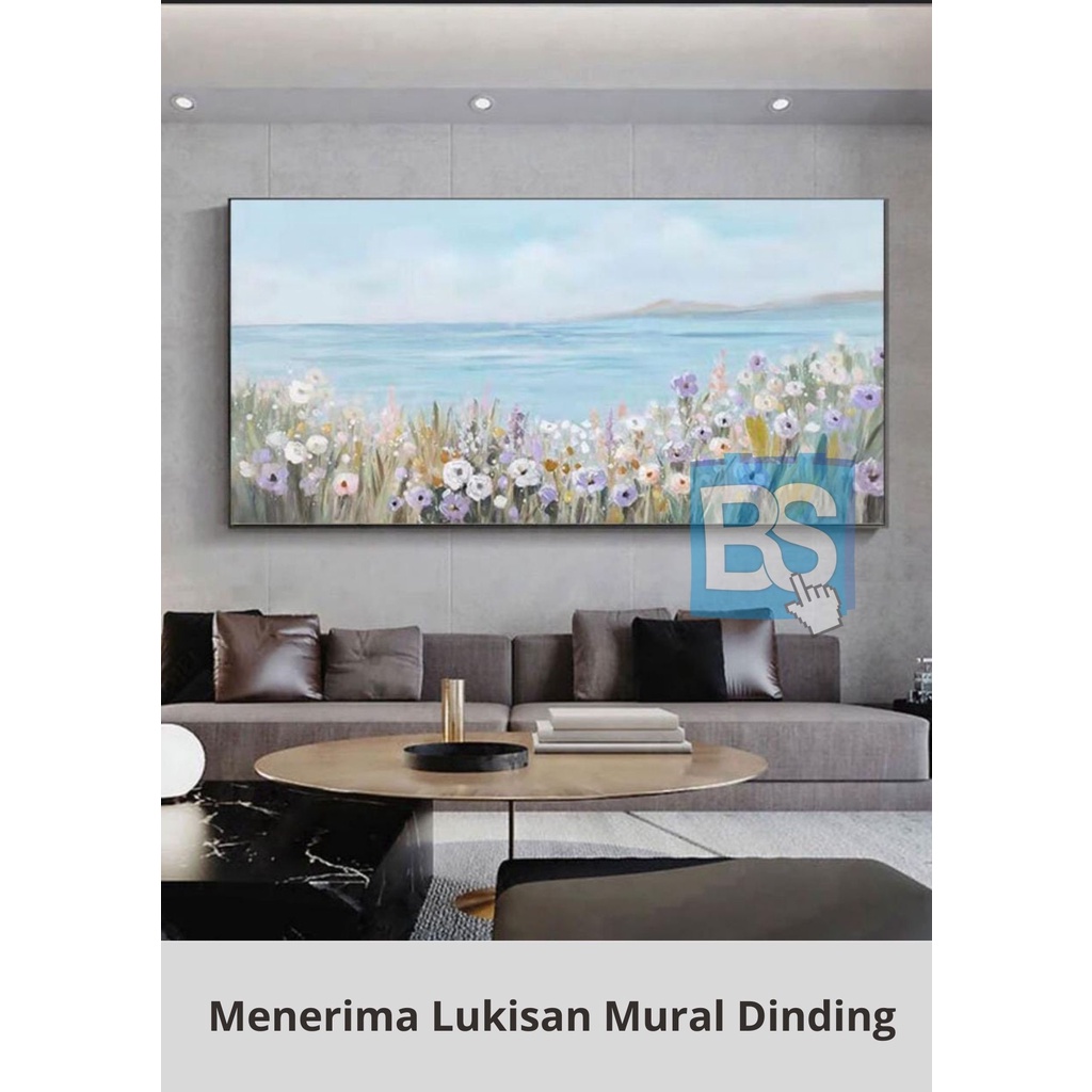 LUKISAN BUNGA FLORAL PAINTING BISA CUSTOM KAIN KANVAS TERBAIK MARSOTO CAT AKRILIK ORIGINAL