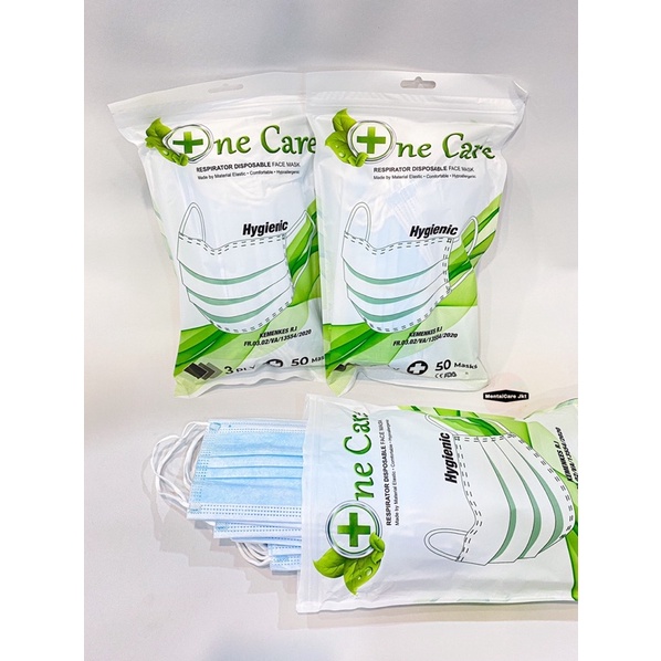 Onecare Masker 3ply SACHET POUCH earloop Kemenkes Best Quality Premium mask