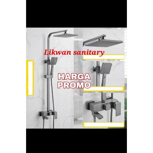 Shower tiang kotak panas dingin gray / kram tiang kotak minimalis panas dingin gray