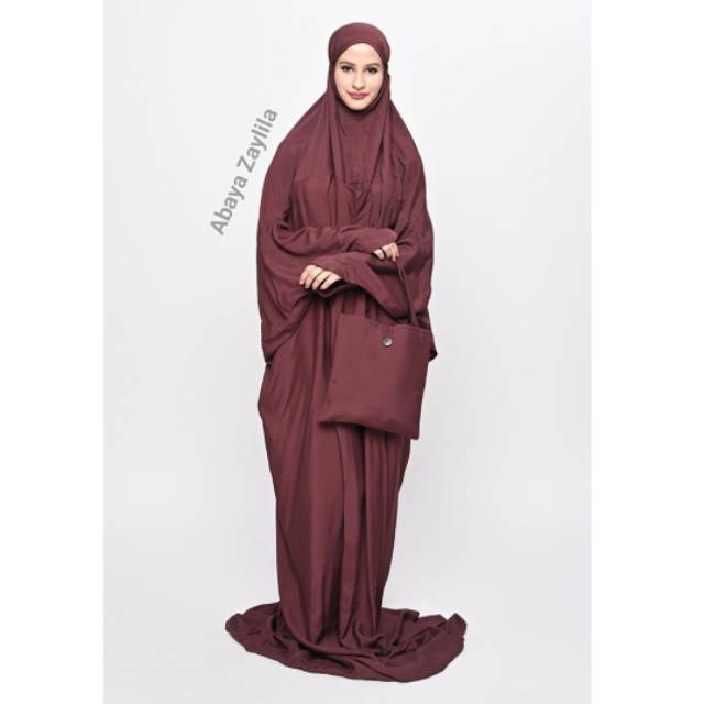 Zaylila Mukena Long Tarim Burgundy