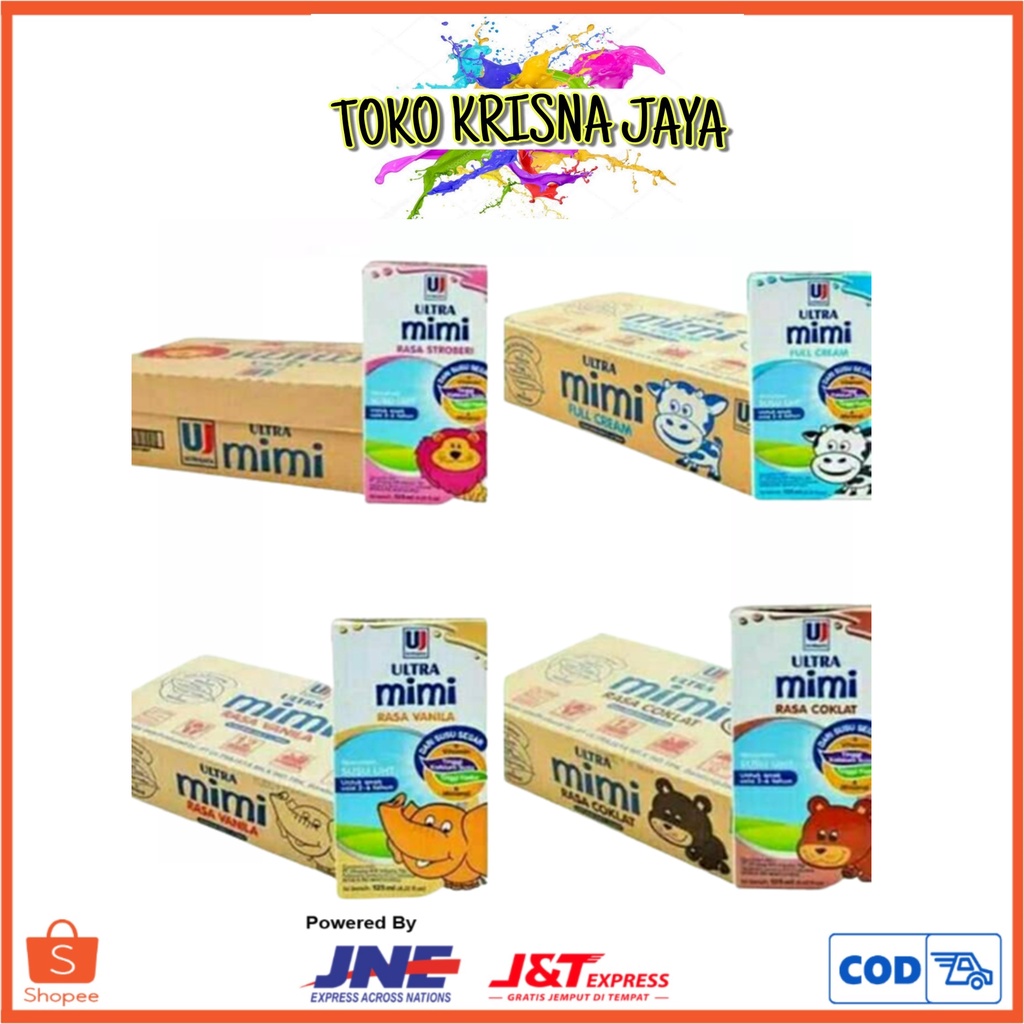 

1 DUS ULTRA MIMI MINUMAN SUSU UHT ISI 40 PCS X 125 ML RASA FULL CREAM | VANILA | STRAWBERY | COKLAT