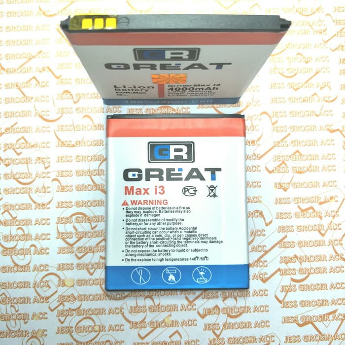 Baterai Battery GREAT Double Power ANDROMAX HISENSE i3 , Li37200L , AD689G