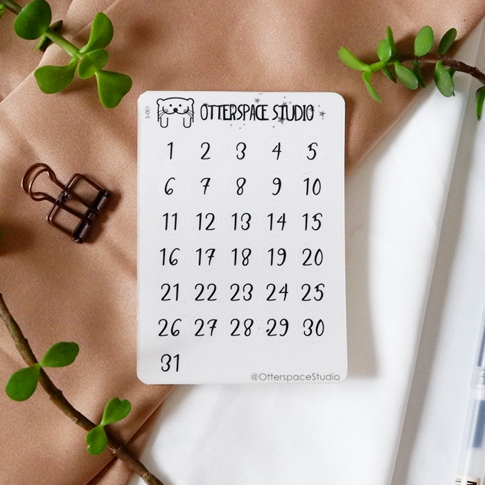 

Otterspace Studio | 001 Date Cursive Clear Functional Sticker - Stiker Transparan Planner / Bullet Journal Bujo