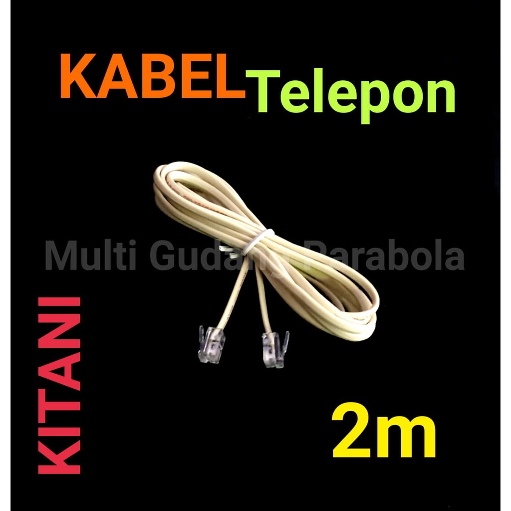 Kabel Line Telepon Kitani 2 M Include Jack RJ 11  Telephone Cable