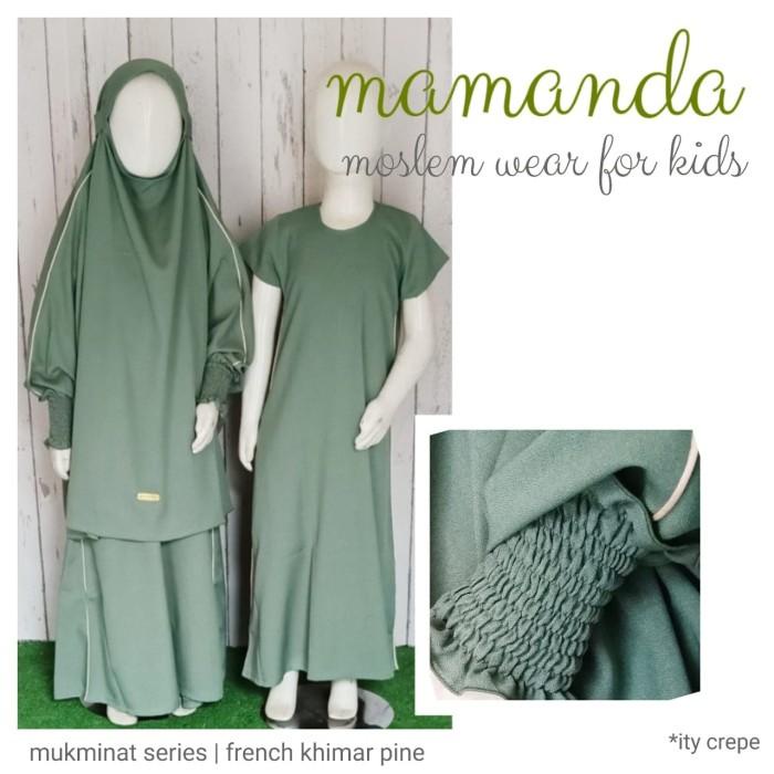Gamis Baju Muslim Anak Perempuan 1-12Thn Lucu Murah Mamanda Fk Pine