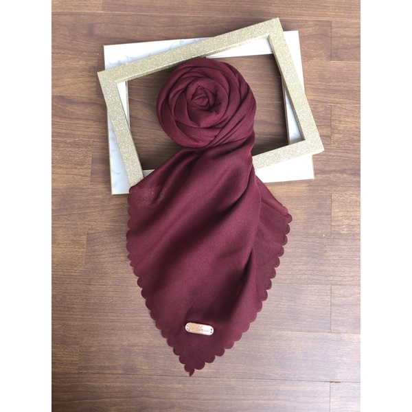 Part 1 Voal Arabian Jilbab Polos Sahara Hijab Segiempat-Burgundy