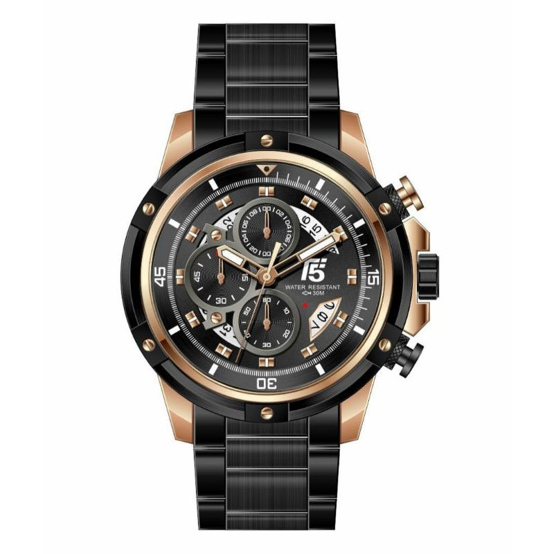 Jam Tangan Cowok T5 H3804G Original Anti Air Rantai Stainless Arloji Pria Crono Aktif Tahan Air