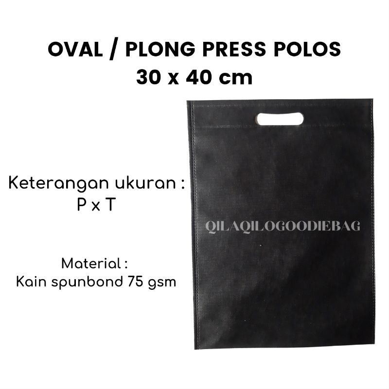 

TAS SPUNBOND OVAL / PLONG PRESS POLOS ukuran 30 x 40 cm (P x T)