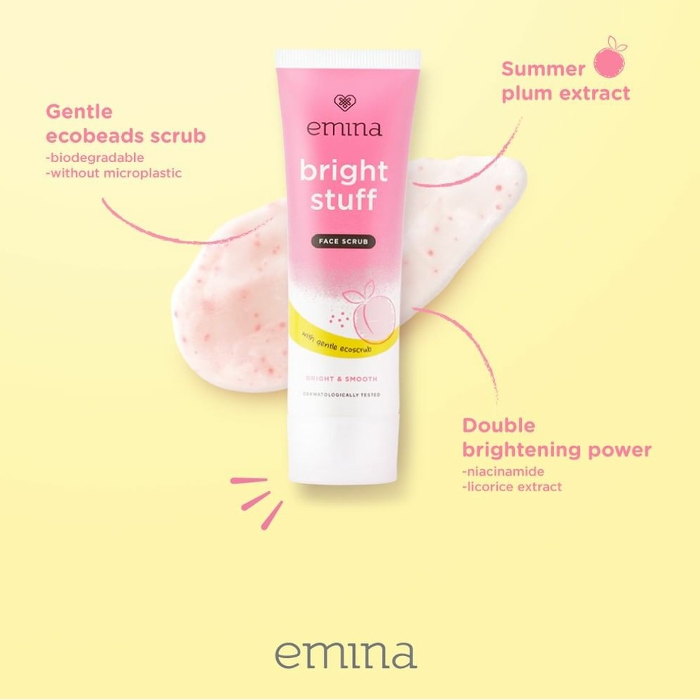 EMINA BRIGHT STUFF FACE SCRUB | Scrub Wajah - 50 ML