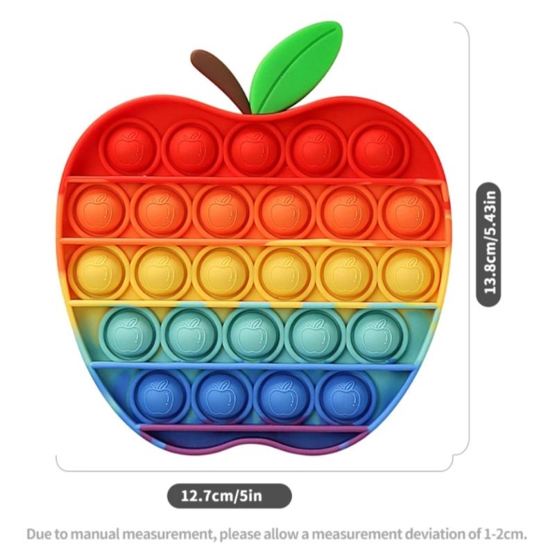 BIANCA - Mainan Anak Pop It Fidget RAINBOW Bubble Push Pop its Fidget Toys-APEL RAINBOW