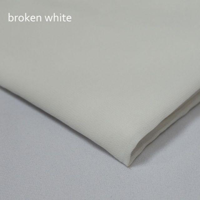 PASMINA 2 in 1 INER / PASHMINA + INNER /  PASHMINA / PASHMINA CERUTY (dijahit dengan innernya)-Broken White