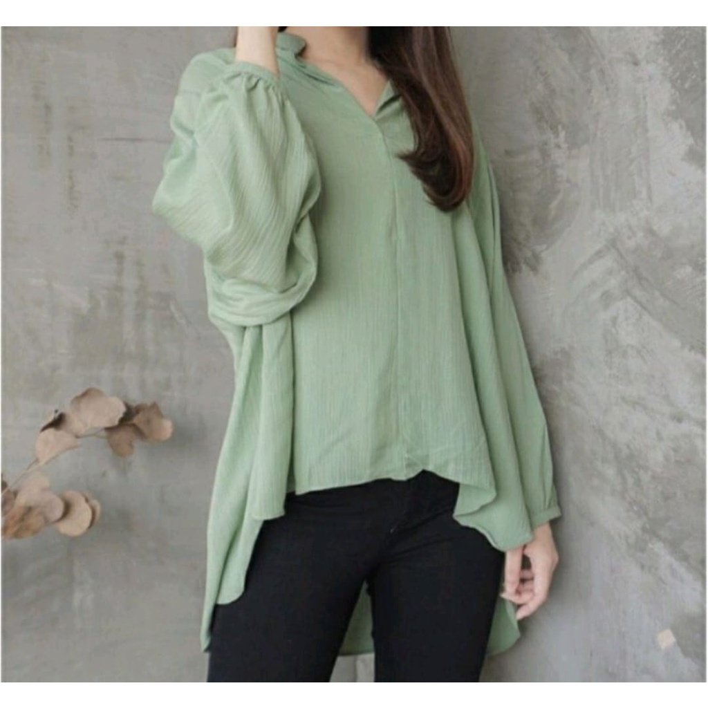 HOT ITEM!! BIANCA Crinkle BLOUSE CRINCLE ATASAN WANITA TERLARIS TUNIK KEKINIAN ATASAN MUSLIMAH