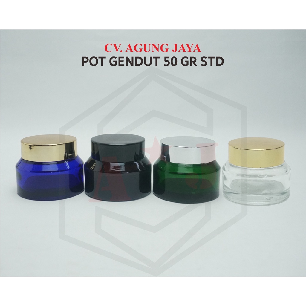 Pot Kaca 50 g Oblique Original /Pot Gendut 50 Gr Standart Import/Yk