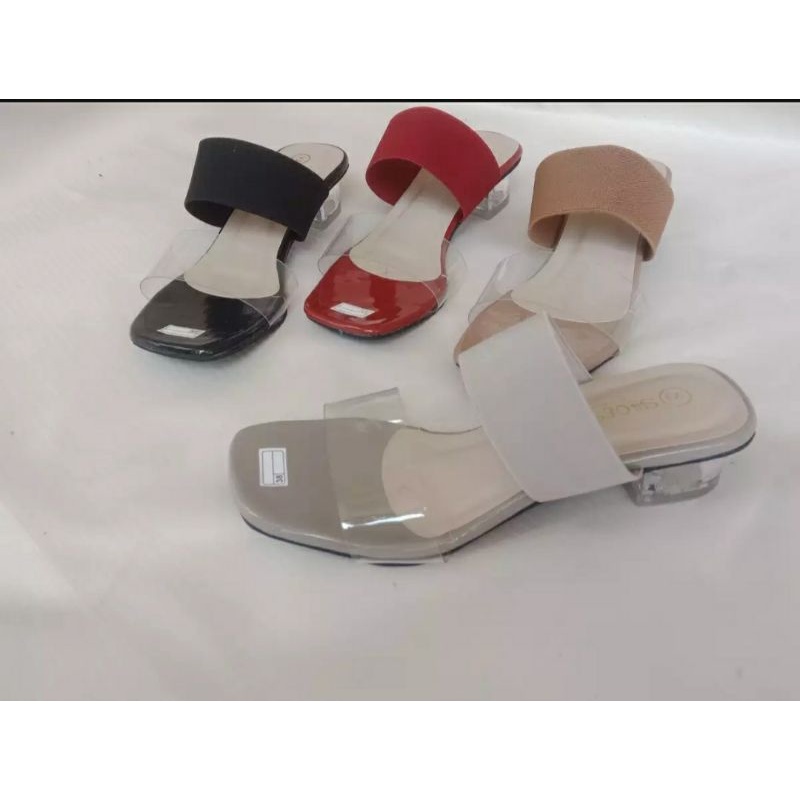 RAYA SANDAL WANITA HAK KACA 3 CM,JELI KARET,SANDAL BERKUALITAS