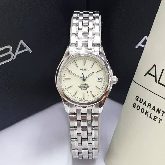 Jam Tangan Wanita Alba AXT861 Lumibrite Nyala Dalam Gelap Jam Couple Analog Watch Original AXT861X1