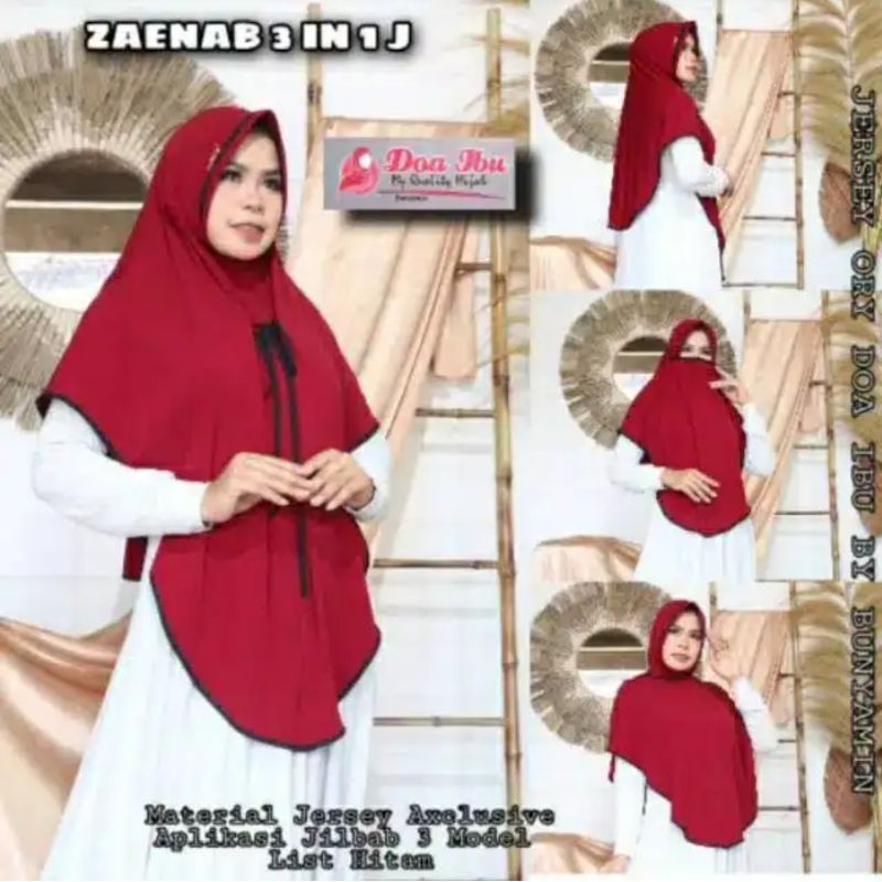 CUCI GUDANG MURAH - JILBAB 3in1 DOA IBU - JILBAB INSTAN JERSEY PREMIUM - JILBAB MASKER || HIJAB JUMB