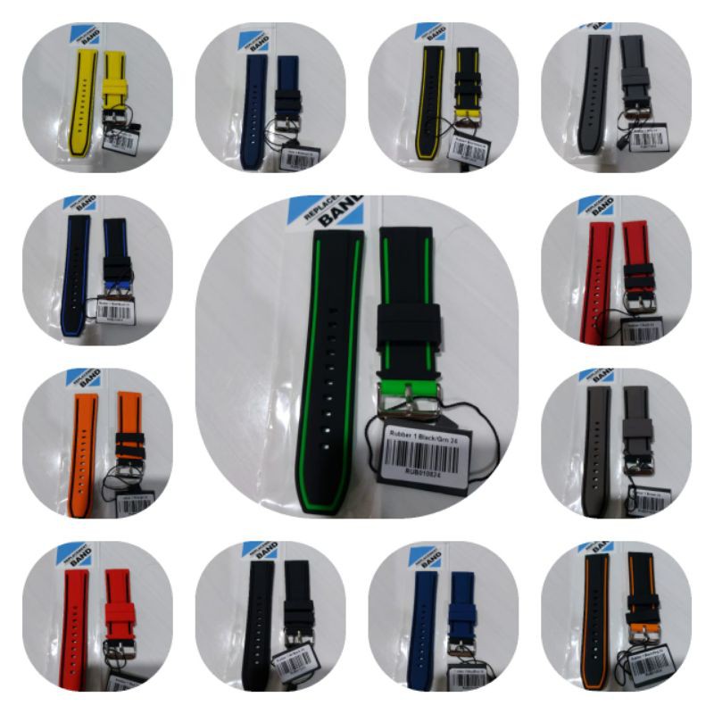 Tali jam tangan karet Avante italy 22/24mm original