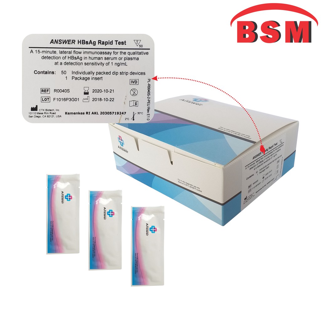 HBSAG Strip Test Hepatitis B HBS AG STRIP INST Answer