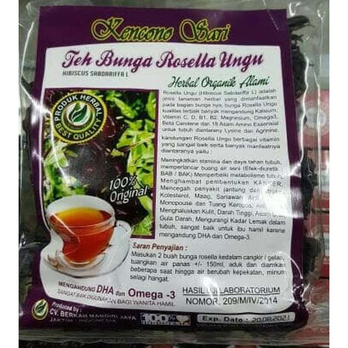 

Teh seduh Bunga Rosella Ungu Kencono Sari Rosela Herbal Original Asli