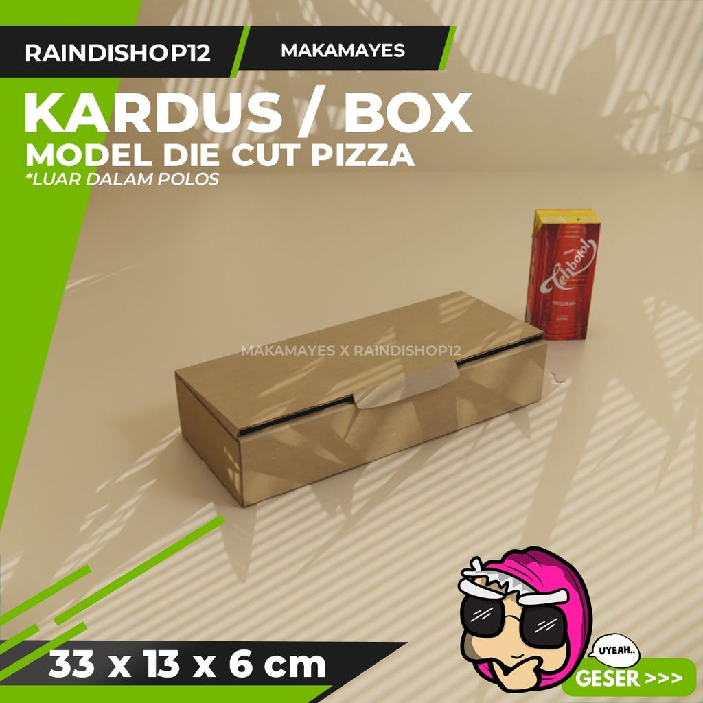 

(MIN 10 PCS) BOX 33 X 13 X 6 CM KARDUS DIE CUT PIZZA KEMASAN PACKAGING KADO