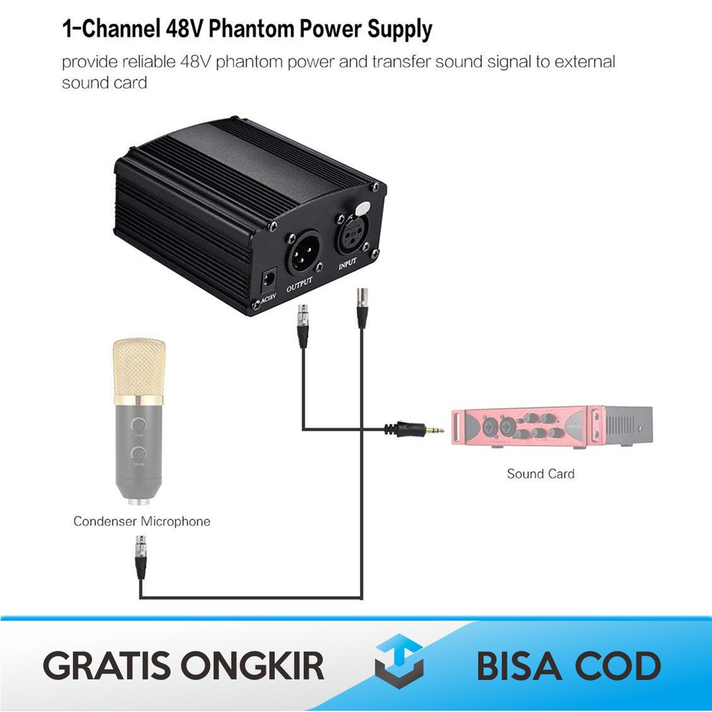 PHANTOM POWER MIC 48V ORIGINAL TAFFWARE P48V UNTUK MICROPHONE - PHANTOM POWER MIKROFON CONDENSER ORI